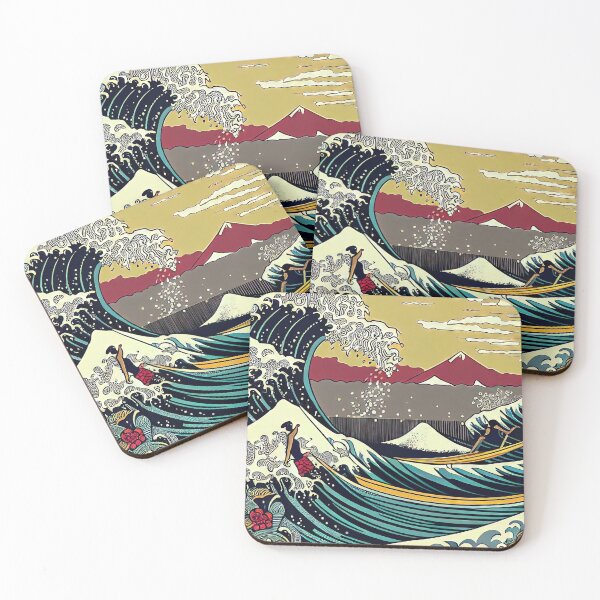 Item preview, The Great Wave off Kanagawa with Red Mountains designed and sold by OccultDreams.