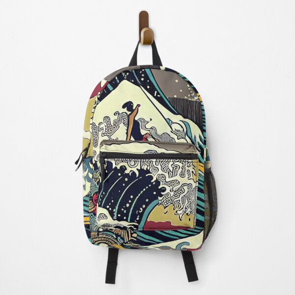 Item preview, The Great Wave off Kanagawa with Red Mountains designed and sold by OccultDreams.