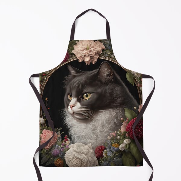 Item preview, Tuxedo Cat and Peonies 5 designed and sold by idreamaboutcats.