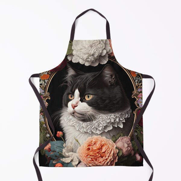 Item preview, Tuxedo Cat and Peonies 6 designed and sold by idreamaboutcats.