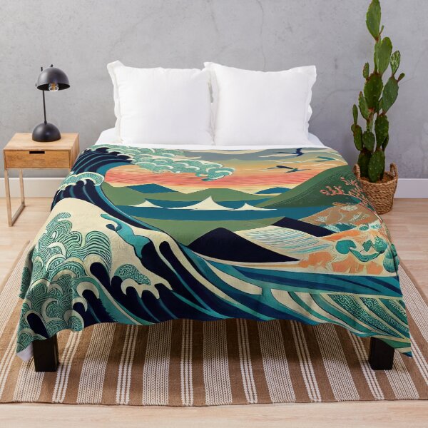 Artikelvorschau, The Great Wave off Kanagawa with Green Mountains entworfen und verkauft von OccultDreams.