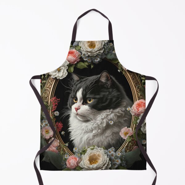 Item preview, Tuxedo Cat and Peonies 7 designed and sold by idreamaboutcats.