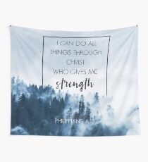 Forest Philippians 4:13 Wall Tapestry