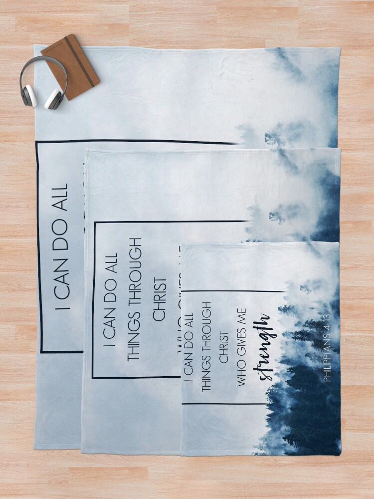 Alternate view of Forest Philippians 4:13 Throw Blanket