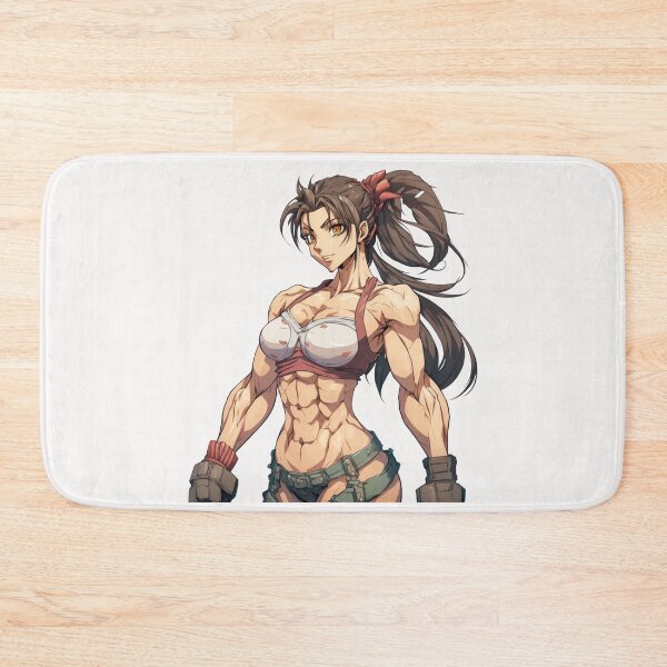 Item preview, realistic anime muscular girl athletic body with abs designed and sold by sammgdesign.
