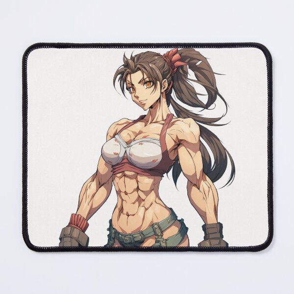 Item preview, realistic anime muscular girl athletic body with abs designed and sold by sammgdesign.