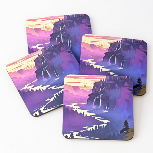 Item preview, Experience the Beauty of Nature with a Minimalist Mountain River View Print designed and sold by supeart.
