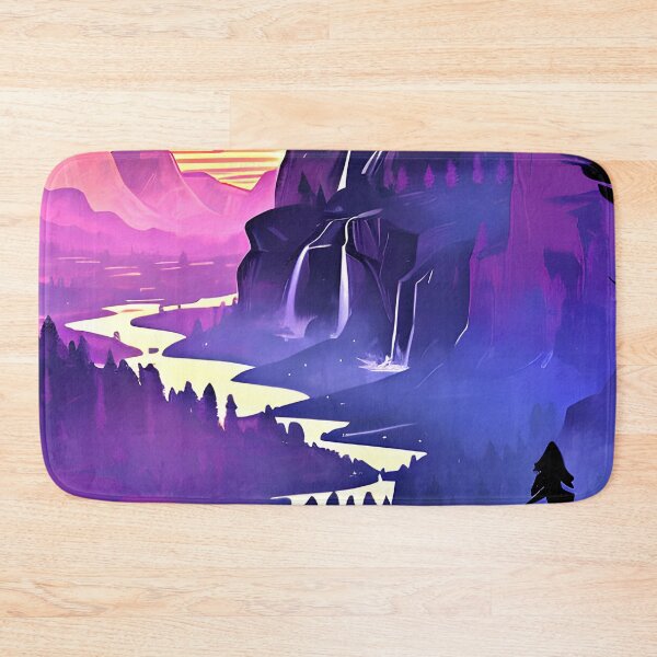 Item preview, Experience the Beauty of Nature with a Minimalist Mountain River View Print designed and sold by supeart.