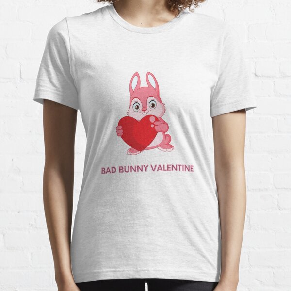 Bad Bunny Heart Shirt: Valentine’s Day Apparel Ladies Muscle Tank / 3T