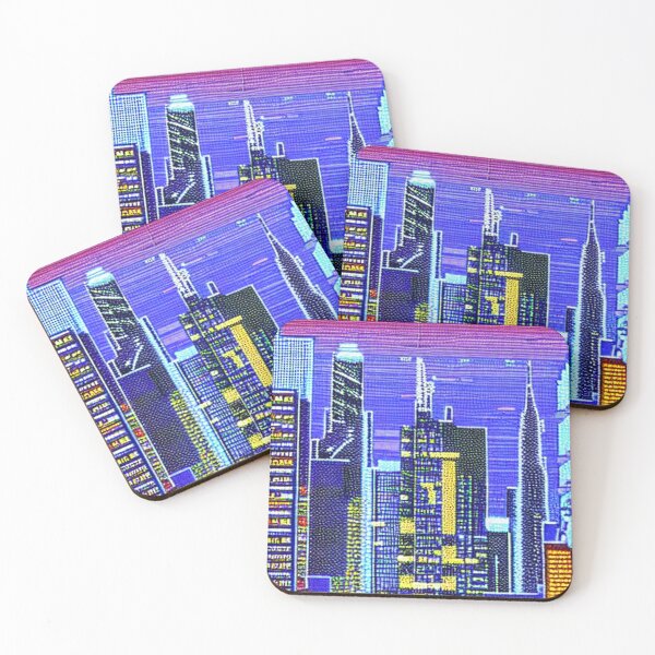 Item preview, 8-bit style cityscape designed and sold by PixelDripped.