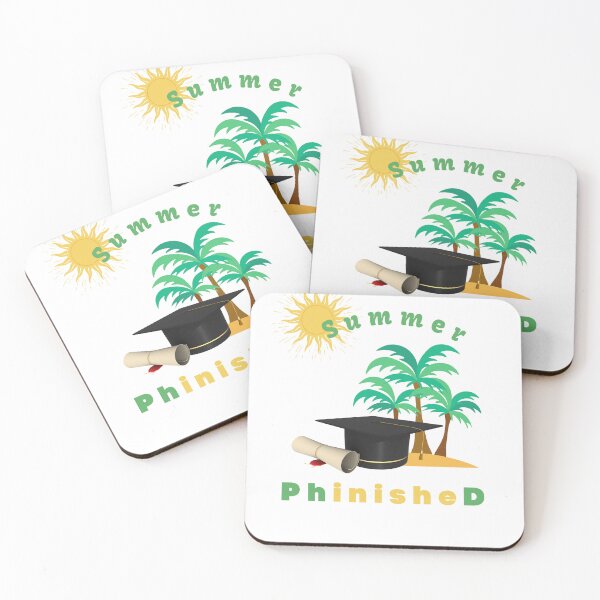 Item preview, PhD Finished doctorate in summer - celebration of graduation from university with palm trees and sun designed and sold by Lady-Frost.