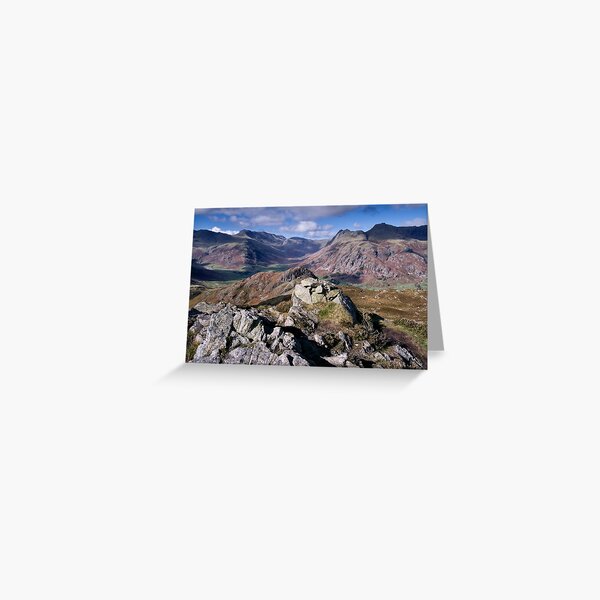 Bow Fell and the Langdale Pikes from Lingmoor Fell Greeting Card
