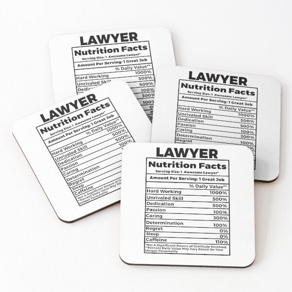 Item preview, Lawyer Nutritional Facts designed and sold by TeesYouWant.