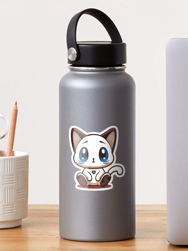 Cat Water Bottle, Kids Name Tumbler, Teen Gift Under 15, Cat Lover