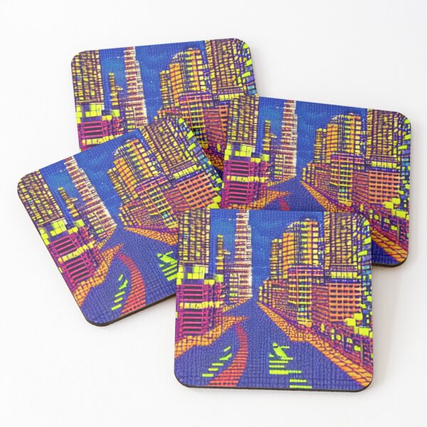 Item preview, 8-bit style cityscape designed and sold by PixelDripped.