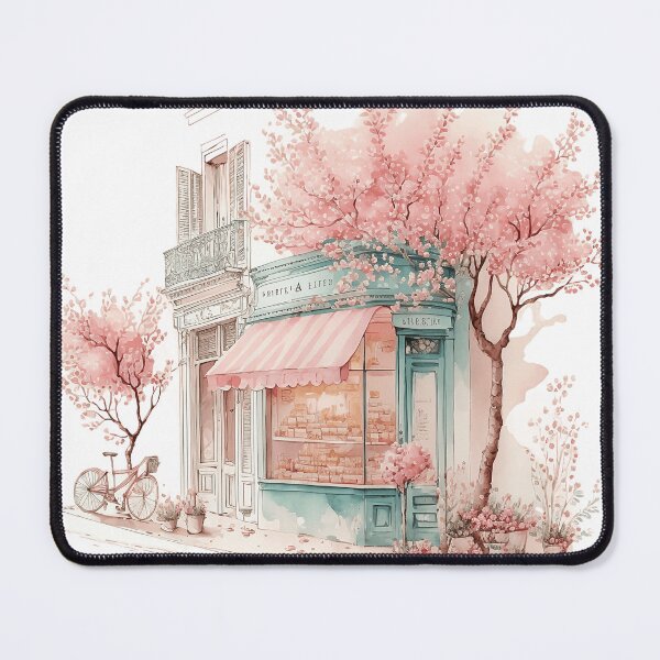 Item preview, French Shop with Pink Flowers designed and sold by Alice Monber’s Illustration.