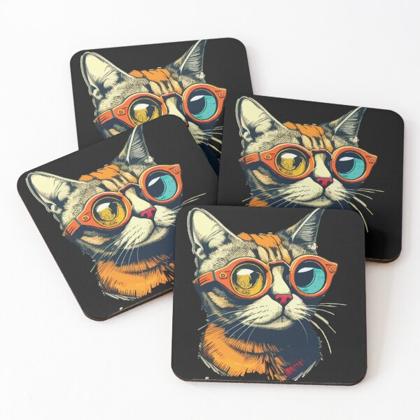 Item preview, Vintage Style Anthropomorphic Cat Wearing Goggles designed and sold by Xx4thseasonxX.