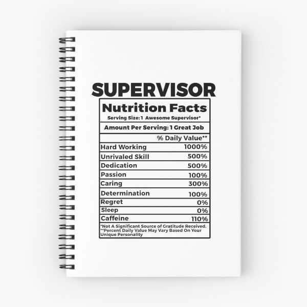 Item preview, Supervisor Nutritional Facts designed and sold by TeesYouWant.