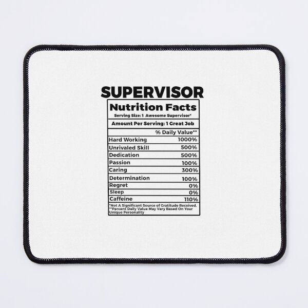 Item preview, Supervisor Nutritional Facts designed and sold by TeesYouWant.