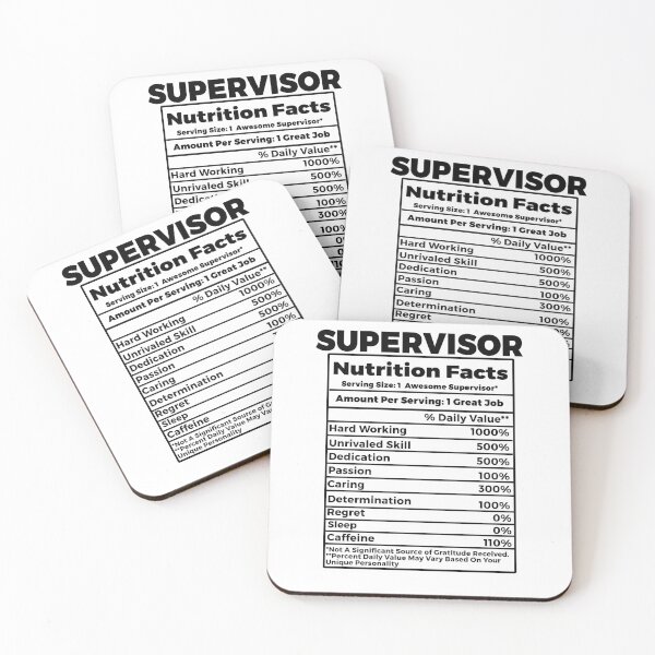 Item preview, Supervisor Nutritional Facts designed and sold by TeesYouWant.