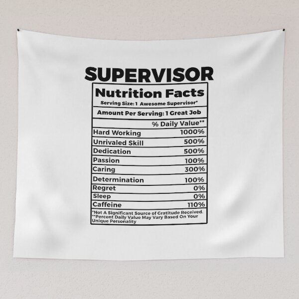 Item preview, Supervisor Nutritional Facts designed and sold by TeesYouWant.
