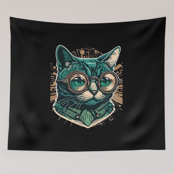 Item preview, Vintage Style Anthropomorphic Cat Wearing Goggles designed and sold by Xx4thseasonxX.