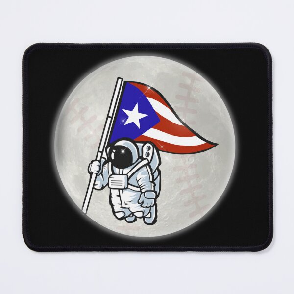 Item preview, Puerto Rican Space Astronaut Waving the Puerto Rico Flag In Outer Space In Front of a Baseball Moon designed and sold by cultura143.