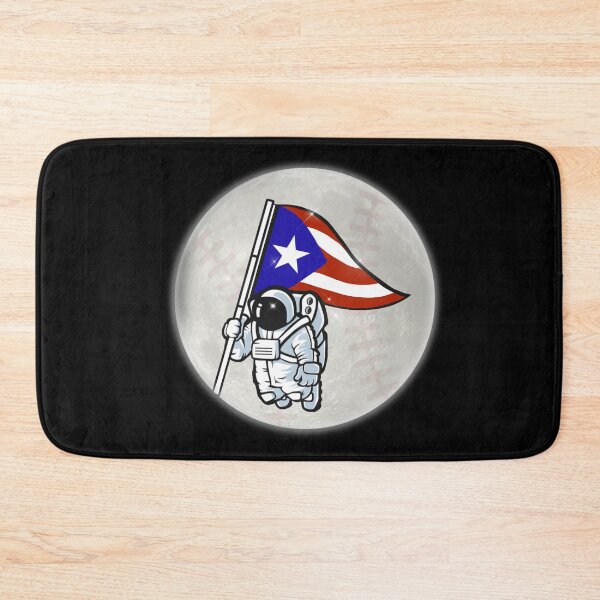 Item preview, Puerto Rican Space Astronaut Waving the Puerto Rico Flag In Outer Space In Front of a Baseball Moon designed and sold by cultura143.