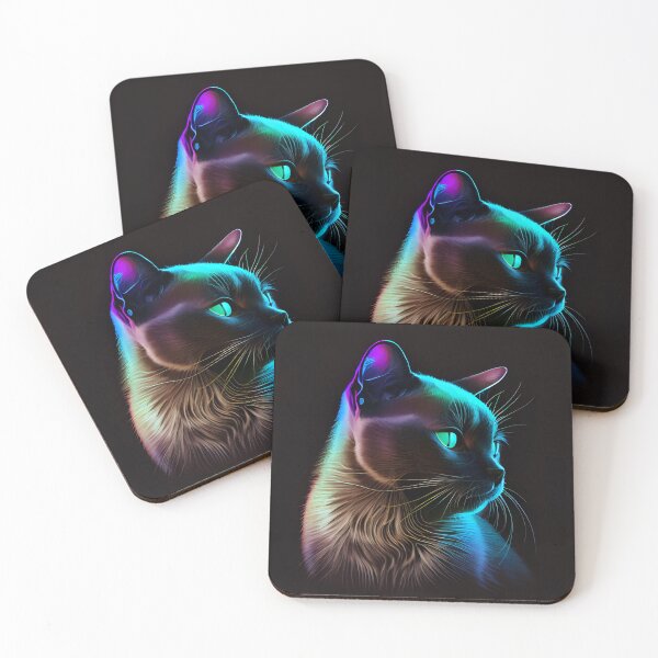 Item preview, Neon Burmese Cat designed and sold by PipikaArt.