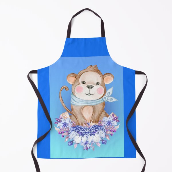 Item preview, baby monkey on a blue background  designed and sold by trickydee.