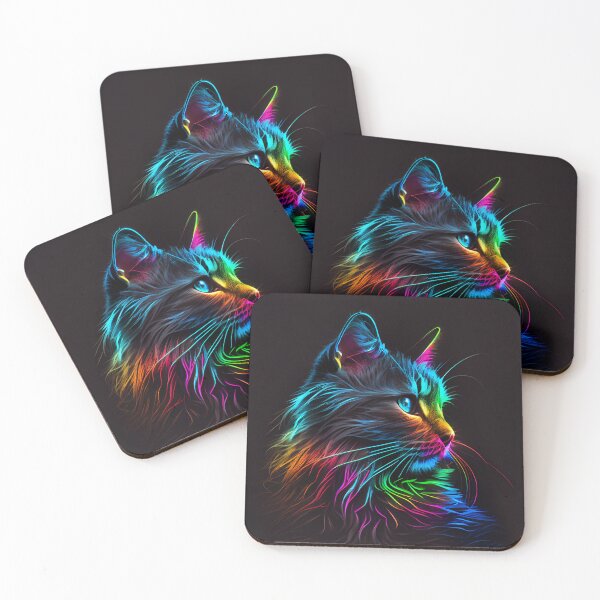 Item preview, Neon Manx Cat designed and sold by PipikaArt.