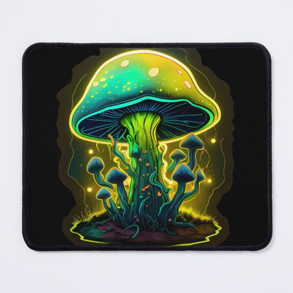 Item preview, Psychedelic Neon Mushroom Toadstool in Greens and Oranges designed and sold by CGSGraphics.