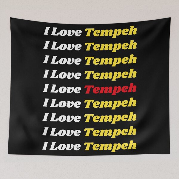 Item preview, 'I Love Tempeh' Indonesian Traditional Food - Delicious Text Based Design designed and sold by Ridiculam Toga.