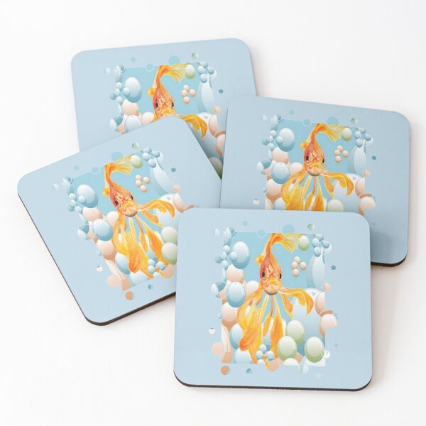 Item preview, Cute Fantail Goldfish Swimming In Bubbles designed and sold by taiche.