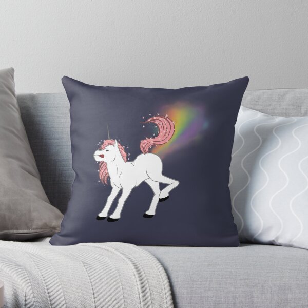 Classy Unicorns: Flatulent Throw Pillow