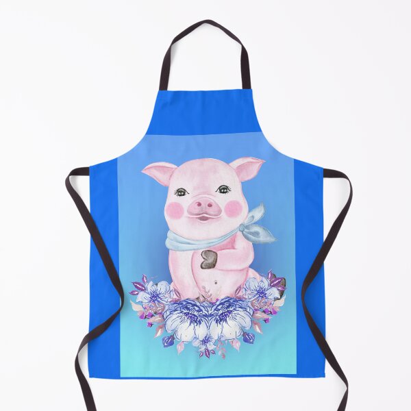 Item preview, baby pig piglet on a blue background  designed and sold by trickydee.