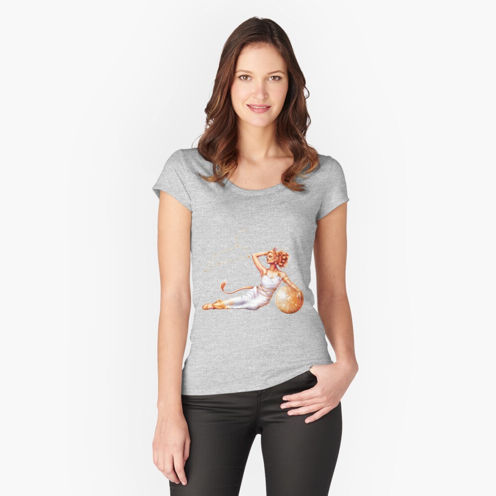 Leo OC - 12 Zodiac Ladies Fitted Scoop T-Shirt