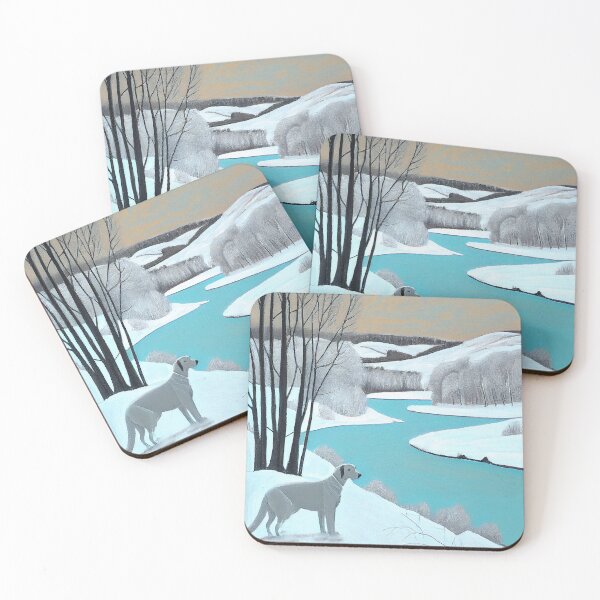 Item preview, Winter Scenery Painting, Dog over looks the River designed and sold by factory88.