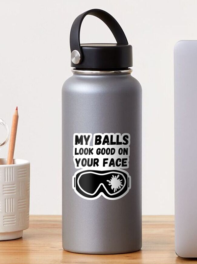 Imagen 1 de 3, Pegatina con la obra Paintball - Mis bolas lucen bien en tu cara Diseño de tirador de paintball, jugador de paintball, diseñada y vendida por BeeClassyDesign.