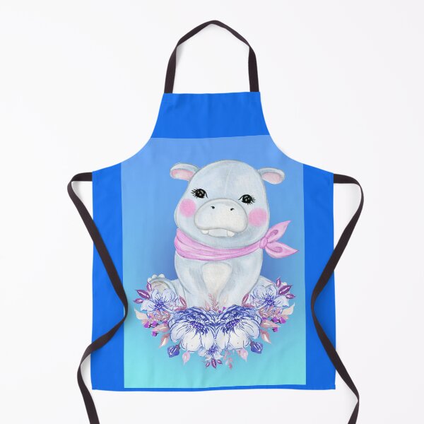 Item preview, baby hippo on a blue background  designed and sold by trickydee.