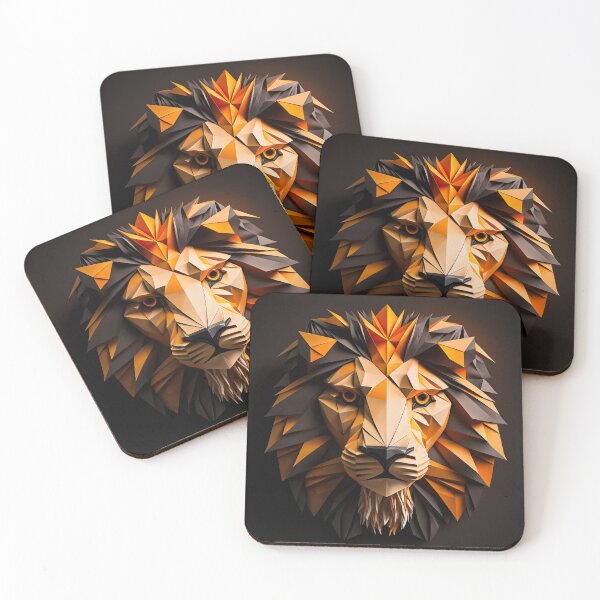 Item preview, Lion head, paper craft, origami, folding, decoration, design designed and sold by Crea79.