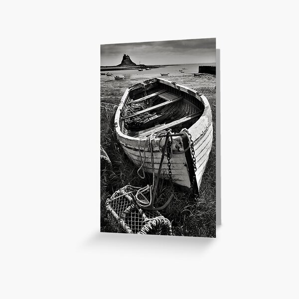 Old boat and lobster pots - Lindisfarne (Holy Island), Northumberland Greeting Card