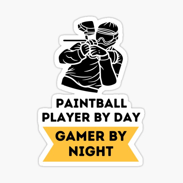 Vista previa del artículo con la obra «Diseño de paintball: jugador de paintball de día, jugador de noche, diseño de tirador de paintball, jugador de paintball», diseñado y vendido por BeeClassyDesign.