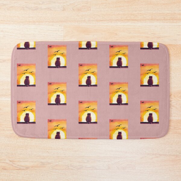 Item preview, CAT WATCHING SUNSET SCENE designed and sold by starfishstuff.