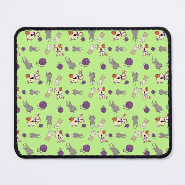 Item preview, Cute and Funny Cat Pattern in Green designed and sold by NessiCreates.