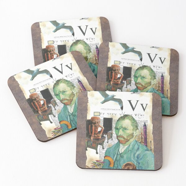 Artikelvorschau, Wörterbuch-Collage künstlerisches literarisches Dekor "V" für Vincent Van Gogh entworfen und verkauft von KathyGrippi.