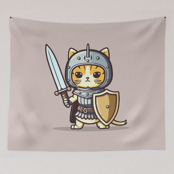 Item preview, Adorable Cat Knight || Medieval Kitten Warrior designed and sold by MadSwellDesigns.
