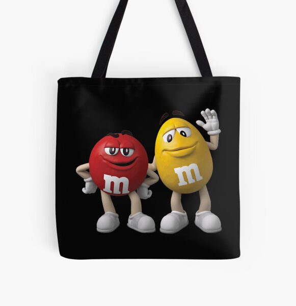 Black M&M's Word Graphic Tote Bag 100% Polyester Made In Sri Lanka 23x18