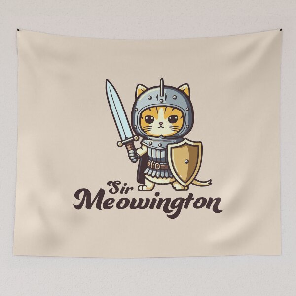 Item preview, Sir Meowington || Cute Cat Knight designed and sold by MadSwellDesigns.