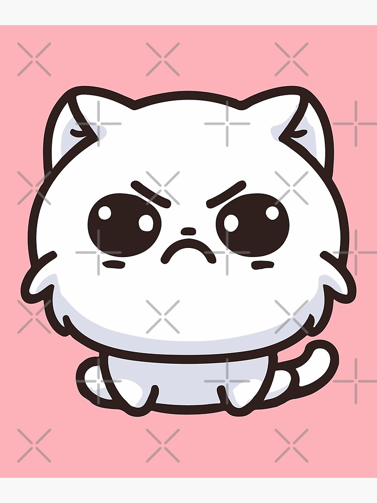 Cute Cartoon Angry Cat